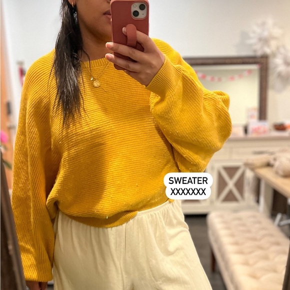 Yellow Women's Sweater - Picture 2 of 7